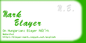 mark blayer business card